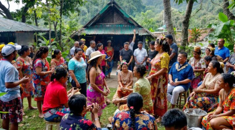 Kegiatan komunitas di Papua dengan budaya lokal yang kaya.